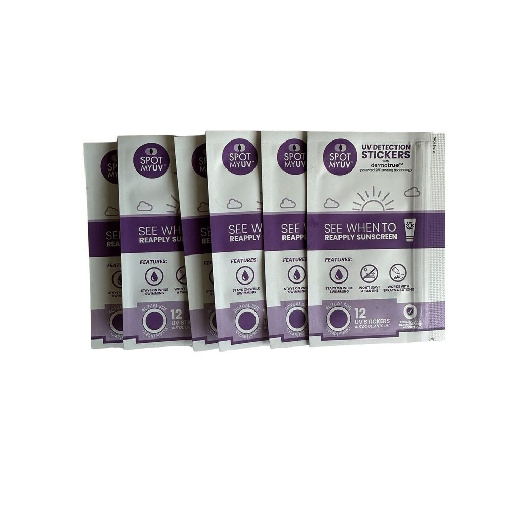 6 Pack Spot My UV Detection‎ Sticker With Derma True, 12 Stickers Each